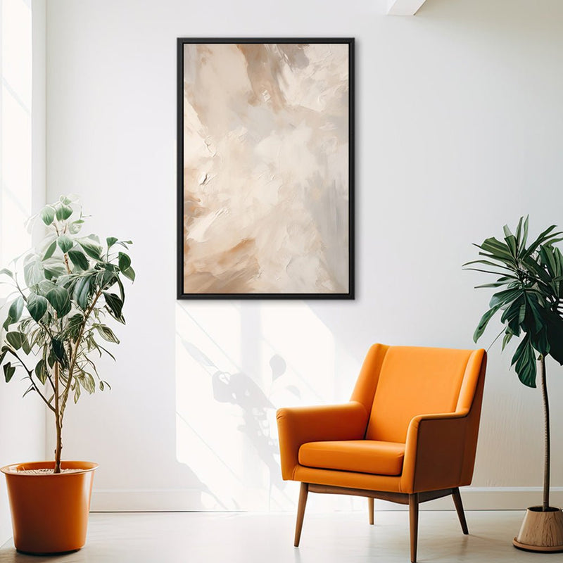 Canvas Wall Art Stretched Over Wooden Frame with Floating Frame and Brown Dust Painting CV4129 - Al Rugaib Furniture