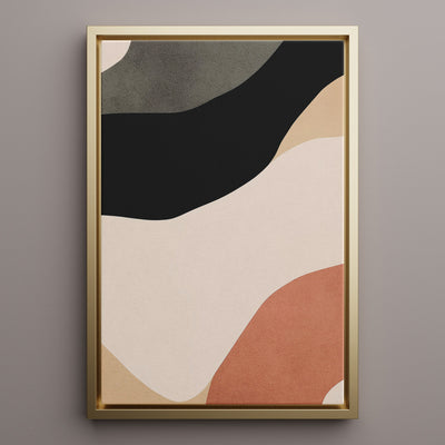 Canvas Wall Art Stretched Over Wooden Frame with Floating Frame and Brown Shades Abstract Painting CV4131 - Al Rugaib Furniture