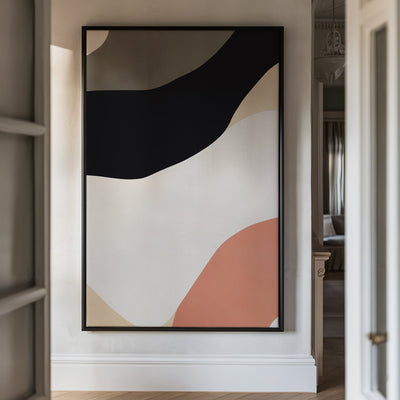 Canvas Wall Art Stretched Over Wooden Frame with Floating Frame and Brown Shades Abstract Painting CV4131 - Al Rugaib Furniture