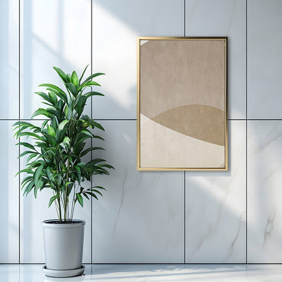 Canvas Wall Art Stretched Over Wooden Frame with Floating Frame and Brown Shades Painting CV4132 - Al Rugaib Furniture