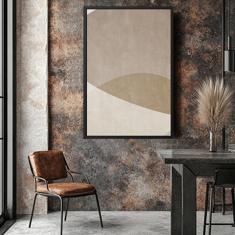 Canvas Wall Art Stretched Over Wooden Frame with Floating Frame and Brown Shades Painting CV4132 - Al Rugaib Furniture
