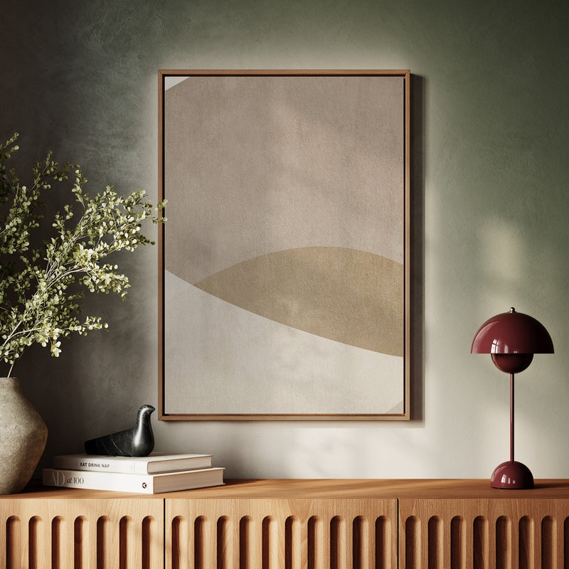 Canvas Wall Art Stretched Over Wooden Frame with Floating Frame and Brown Shades Painting CV4132 - Al Rugaib Furniture