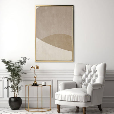 Canvas Wall Art Stretched Over Wooden Frame with Floating Frame and Brown Shades Painting CV4132 - Al Rugaib Furniture