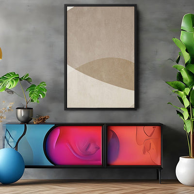 Canvas Wall Art Stretched Over Wooden Frame with Floating Frame and Brown Shades Painting CV4132 - Al Rugaib Furniture