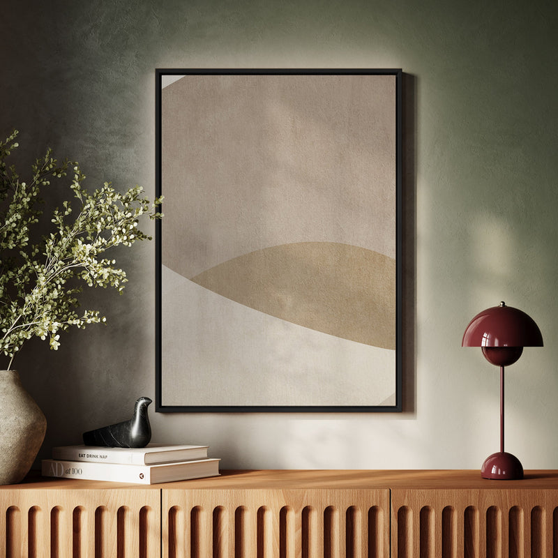 Canvas Wall Art Stretched Over Wooden Frame with Floating Frame and Brown Shades Painting CV4132 - Al Rugaib Furniture