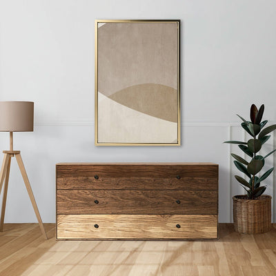 Canvas Wall Art Stretched Over Wooden Frame with Floating Frame and Brown Shades Painting CV4132 - Al Rugaib Furniture