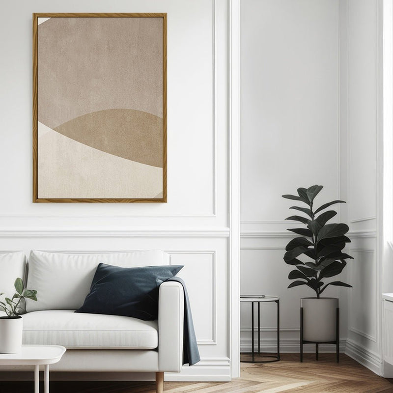 Canvas Wall Art Stretched Over Wooden Frame with Floating Frame and Brown Shades Painting CV4132 - Al Rugaib Furniture