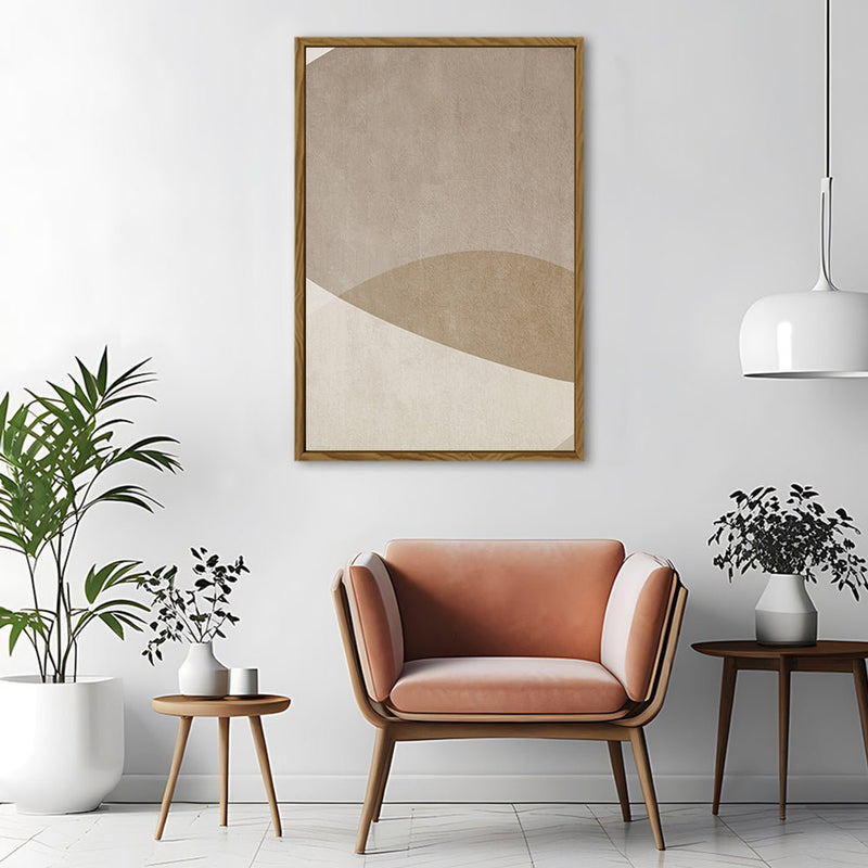 Canvas Wall Art Stretched Over Wooden Frame with Floating Frame and Brown Shades Painting CV4132 - Al Rugaib Furniture