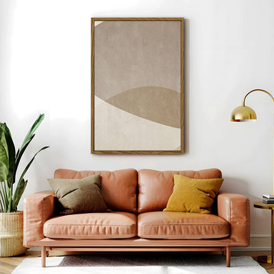 Canvas Wall Art Stretched Over Wooden Frame with Floating Frame and Brown Shades Painting CV4132 - Al Rugaib Furniture