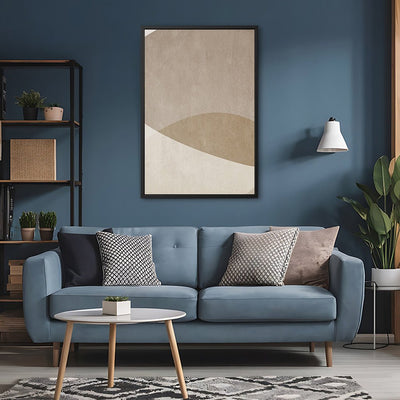 Canvas Wall Art Stretched Over Wooden Frame with Floating Frame and Brown Shades Painting CV4132 - Al Rugaib Furniture