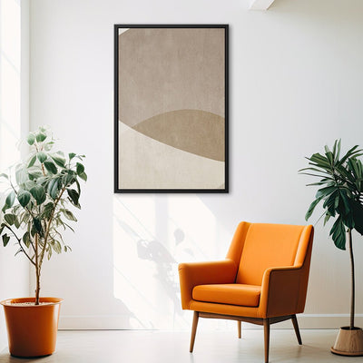 Canvas Wall Art Stretched Over Wooden Frame with Floating Frame and Brown Shades Painting CV4132 - Al Rugaib Furniture