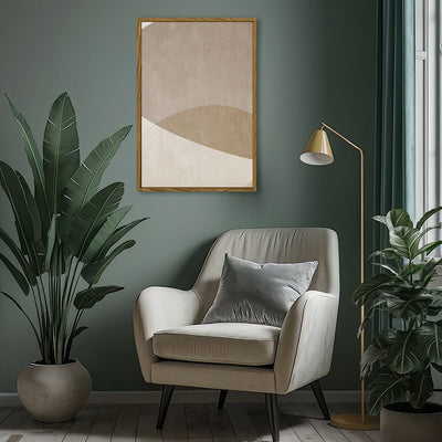 Canvas Wall Art Stretched Over Wooden Frame with Floating Frame and Brown Shades Painting CV4132 - Al Rugaib Furniture