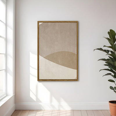 Canvas Wall Art Stretched Over Wooden Frame with Floating Frame and Brown Shades Painting CV4132 - Al Rugaib Furniture