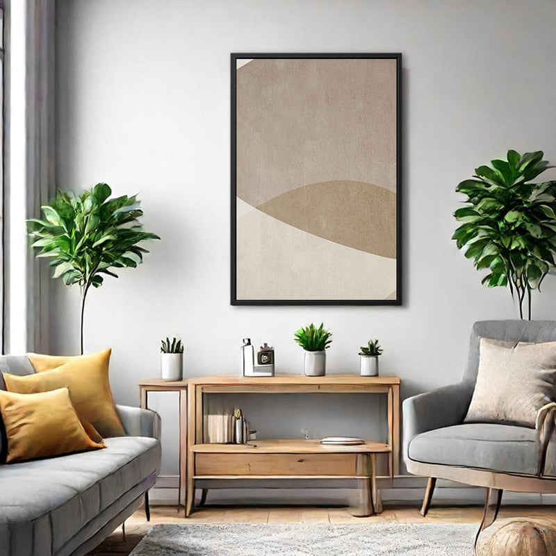 Canvas Wall Art Stretched Over Wooden Frame with Floating Frame and Brown Shades Painting CV4132 - Al Rugaib Furniture