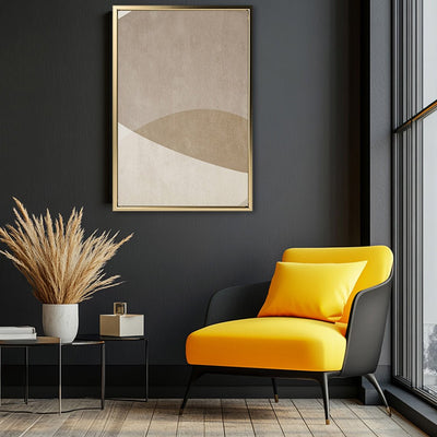 Canvas Wall Art Stretched Over Wooden Frame with Floating Frame and Brown Shades Painting CV4132 - Al Rugaib Furniture