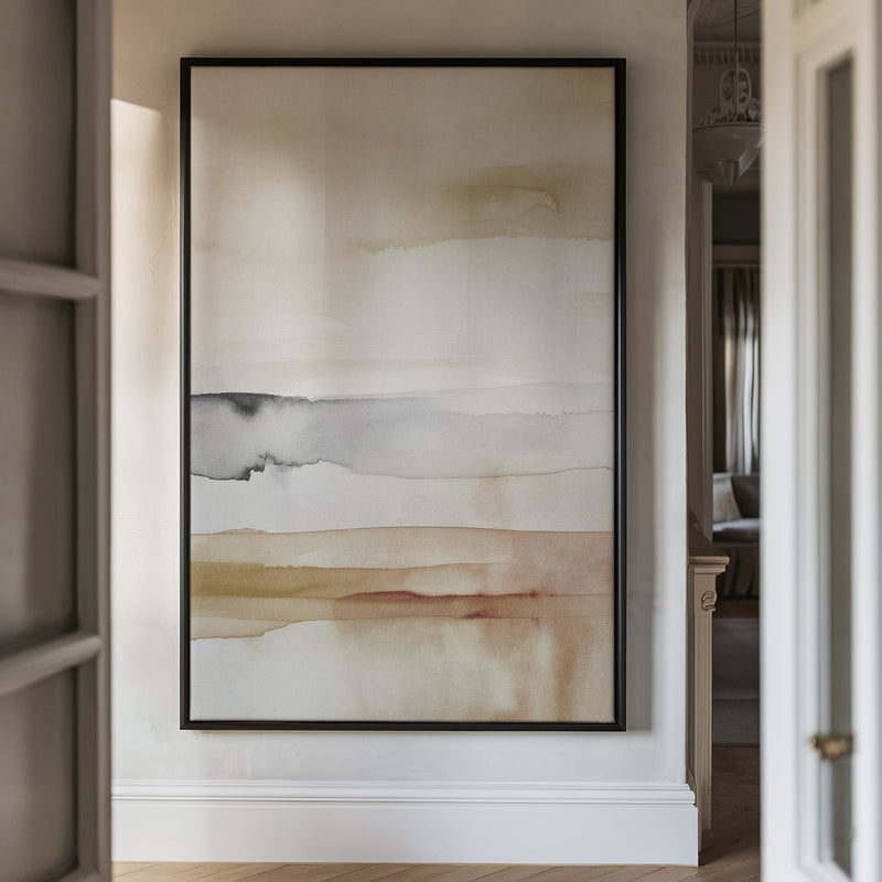 Canvas Wall Art Stretched Over Wooden Frame with Floating Frame and Brown Sky Painting CV4133 - Al Rugaib Furniture