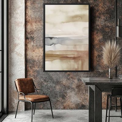 Canvas Wall Art Stretched Over Wooden Frame with Floating Frame and Brown Sky Painting CV4133 - Al Rugaib Furniture