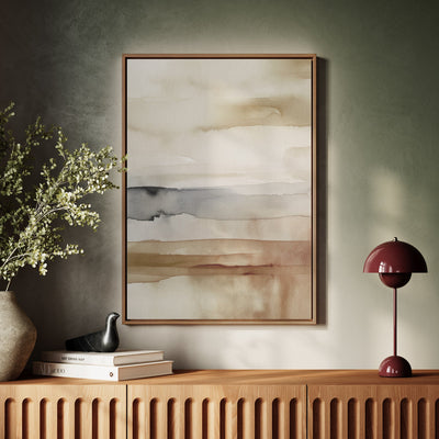 Canvas Wall Art Stretched Over Wooden Frame with Floating Frame and Brown Sky Painting CV4133 - Al Rugaib Furniture