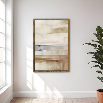 Canvas Wall Art Stretched Over Wooden Frame with Floating Frame and Brown Sky Painting CV4133 - Al Rugaib Furniture