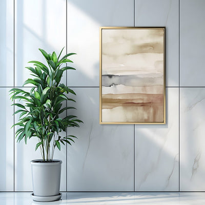 Canvas Wall Art Stretched Over Wooden Frame with Floating Frame and Brown Sky Painting CV4133 - Al Rugaib Furniture