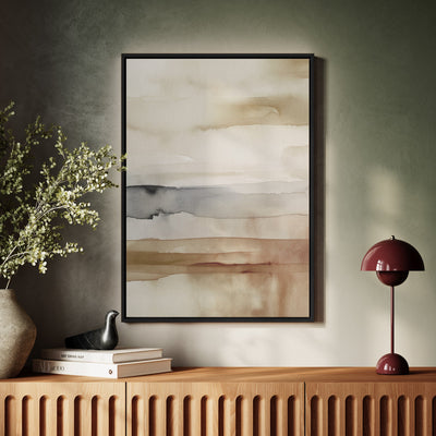 Canvas Wall Art Stretched Over Wooden Frame with Floating Frame and Brown Sky Painting CV4133 - Al Rugaib Furniture
