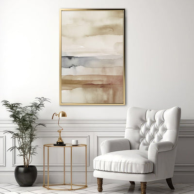 Canvas Wall Art Stretched Over Wooden Frame with Floating Frame and Brown Sky Painting CV4133 - Al Rugaib Furniture