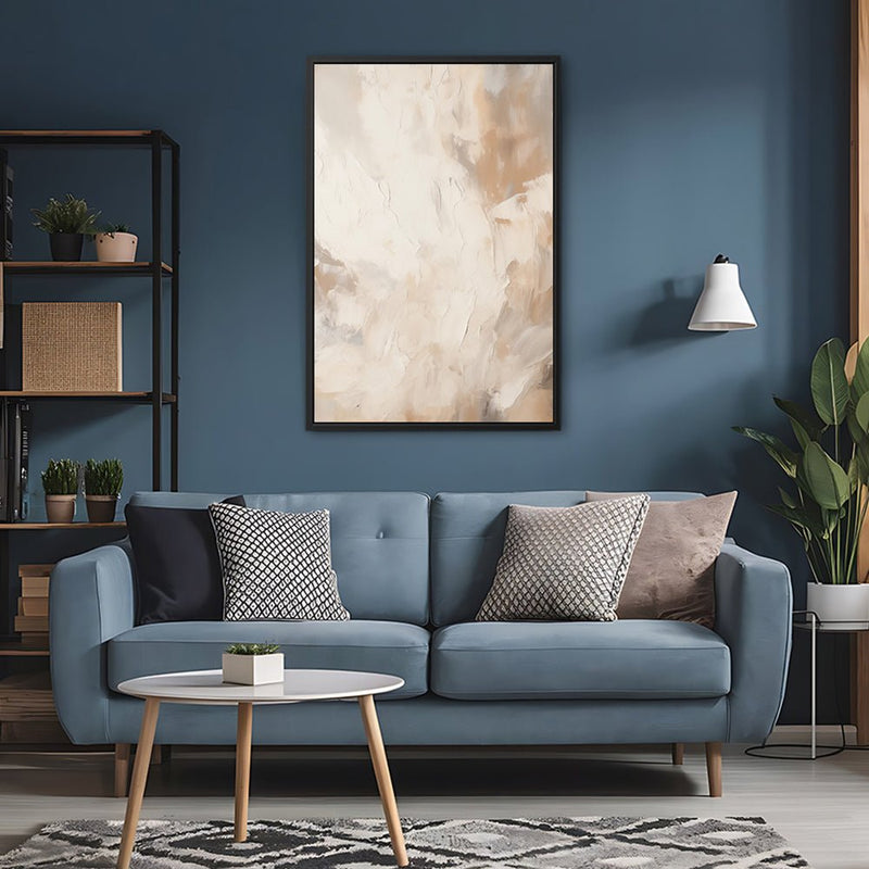 Canvas Wall Art Stretched Over Wooden Frame with Floating Frame and Brown Smoke Painting CV4134 - Al Rugaib Furniture