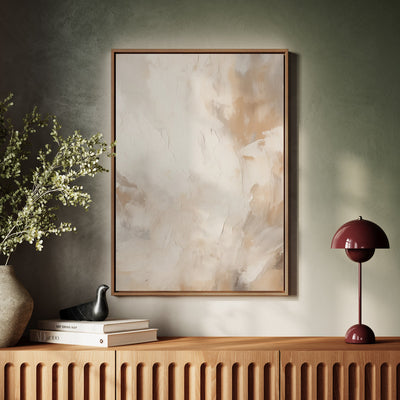 Canvas Wall Art Stretched Over Wooden Frame with Floating Frame and Brown Smoke Painting CV4134 - Al Rugaib Furniture
