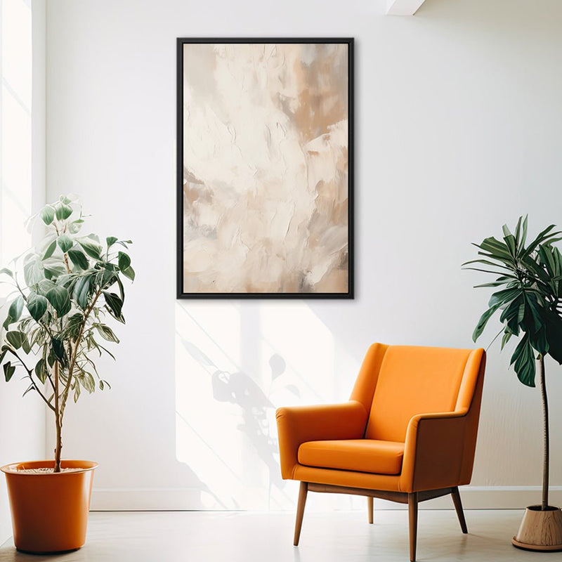 Canvas Wall Art Stretched Over Wooden Frame with Floating Frame and Brown Smoke Painting CV4134 - Al Rugaib Furniture