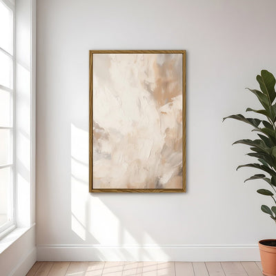 Canvas Wall Art Stretched Over Wooden Frame with Floating Frame and Brown Smoke Painting CV4134 - Al Rugaib Furniture