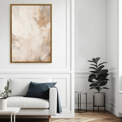 Canvas Wall Art Stretched Over Wooden Frame with Floating Frame and Brown Smoke Painting CV4134 - Al Rugaib Furniture