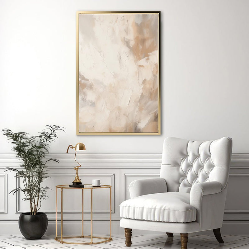 Canvas Wall Art Stretched Over Wooden Frame with Floating Frame and Brown Smoke Painting CV4134 - Al Rugaib Furniture