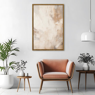 Canvas Wall Art Stretched Over Wooden Frame with Floating Frame and Brown Smoke Painting CV4134 - Al Rugaib Furniture