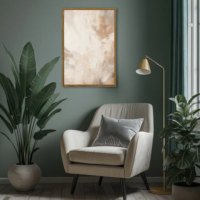 Canvas Wall Art Stretched Over Wooden Frame with Floating Frame and Brown Smoke Painting CV4134 - Al Rugaib Furniture