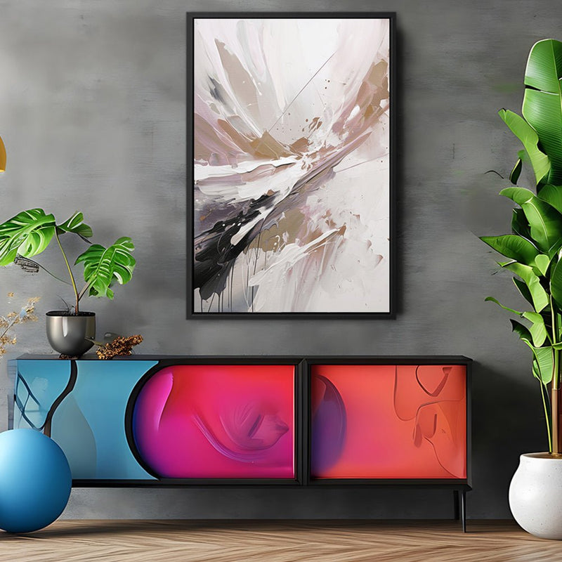 Canvas Wall Art Stretched Over Wooden Frame with Floating Frame and Brown Stain Painting CV4136 - Al Rugaib Furniture