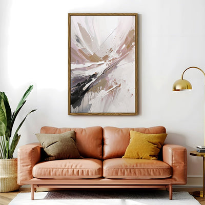 Canvas Wall Art Stretched Over Wooden Frame with Floating Frame and Brown Stain Painting CV4136 - Al Rugaib Furniture