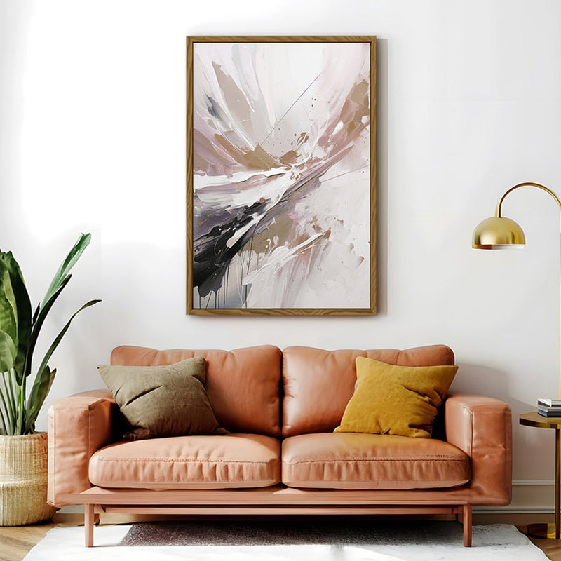 Canvas Wall Art Stretched Over Wooden Frame with Floating Frame and Brown Stain Painting CV4136 - Al Rugaib Furniture