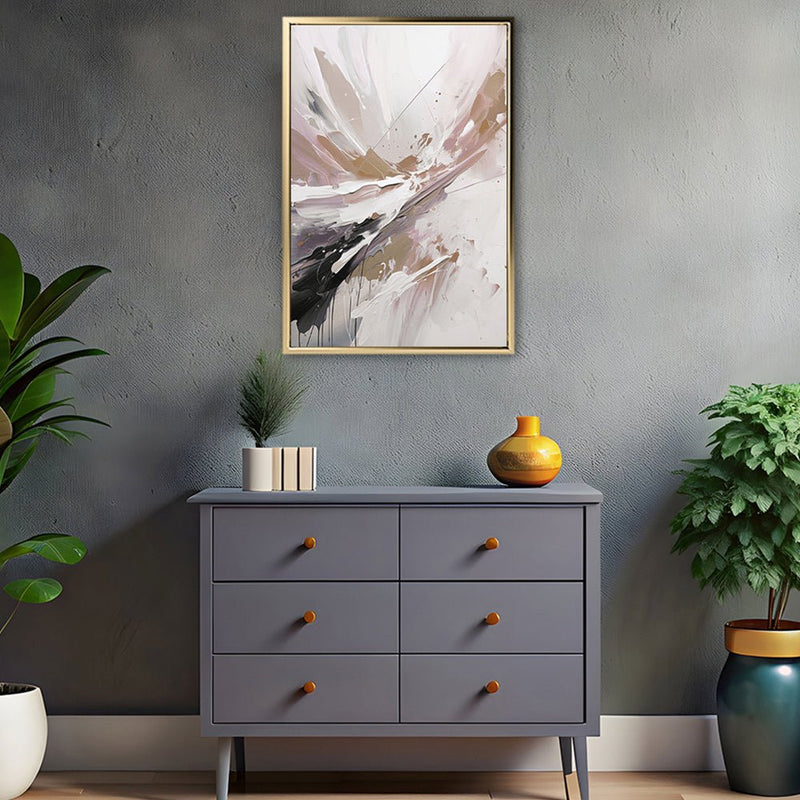 Canvas Wall Art Stretched Over Wooden Frame with Floating Frame and Brown Stain Painting CV4136 - Al Rugaib Furniture