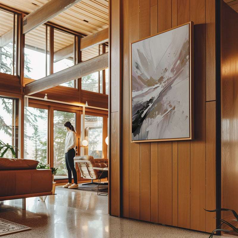 Canvas Wall Art Stretched Over Wooden Frame with Floating Frame and Brown Stain Painting CV4136 - Al Rugaib Furniture