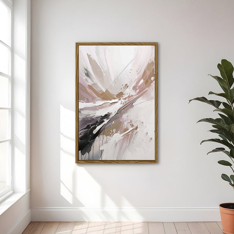 Canvas Wall Art Stretched Over Wooden Frame with Floating Frame and Brown Stain Painting CV4136 - Al Rugaib Furniture