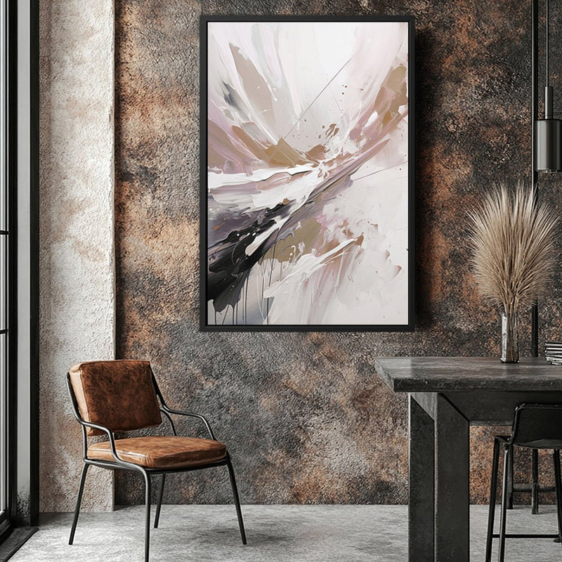 Canvas Wall Art Stretched Over Wooden Frame with Floating Frame and Brown Stain Painting CV4136 - Al Rugaib Furniture