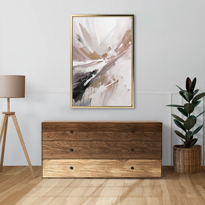 Canvas Wall Art Stretched Over Wooden Frame with Floating Frame and Brown Stain Painting CV4136 - Al Rugaib Furniture