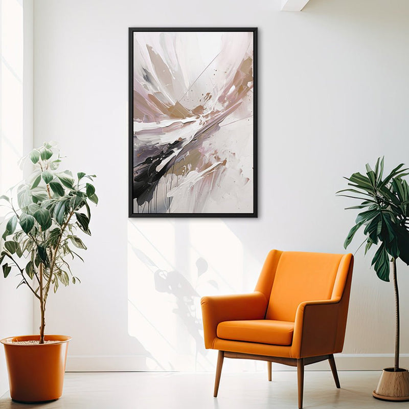 Canvas Wall Art Stretched Over Wooden Frame with Floating Frame and Brown Stain Painting CV4136 - Al Rugaib Furniture