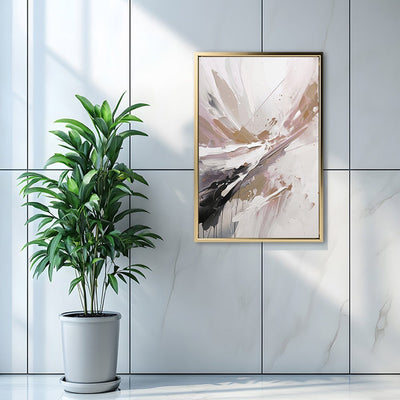 Canvas Wall Art Stretched Over Wooden Frame with Floating Frame and Brown Stain Painting CV4136 - Al Rugaib Furniture