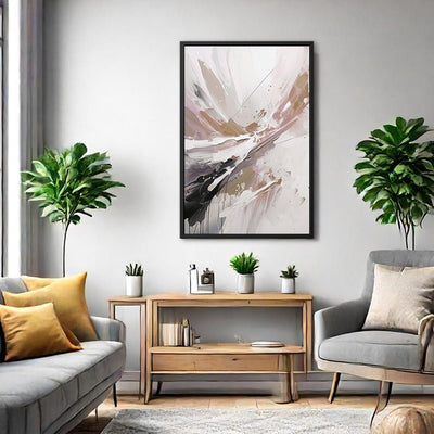 Canvas Wall Art Stretched Over Wooden Frame with Floating Frame and Brown Stain Painting CV4136 - Al Rugaib Furniture