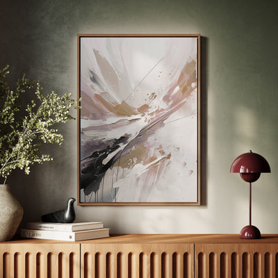 Canvas Wall Art Stretched Over Wooden Frame with Floating Frame and Brown Stain Painting CV4136 - Al Rugaib Furniture