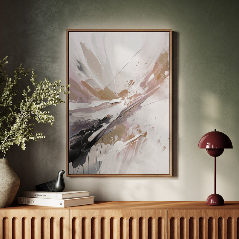 Canvas Wall Art Stretched Over Wooden Frame with Floating Frame and Brown Stain Painting CV4136 - Al Rugaib Furniture