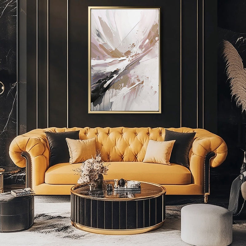 Canvas Wall Art Stretched Over Wooden Frame with Floating Frame and Brown Stain Painting CV4136 - Al Rugaib Furniture