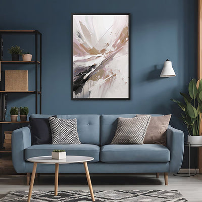 Canvas Wall Art Stretched Over Wooden Frame with Floating Frame and Brown Stain Painting CV4136 - Al Rugaib Furniture