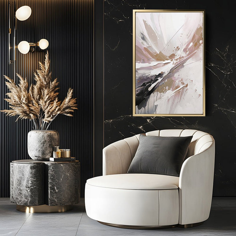 Canvas Wall Art Stretched Over Wooden Frame with Floating Frame and Brown Stain Painting CV4136 - Al Rugaib Furniture